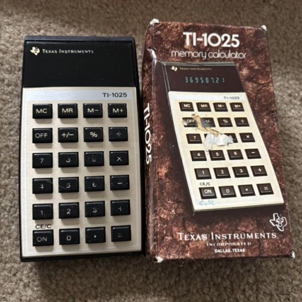 Texas Instruments TI-1025 Memory Calculator In Box *Works* - Picture 4 of 9